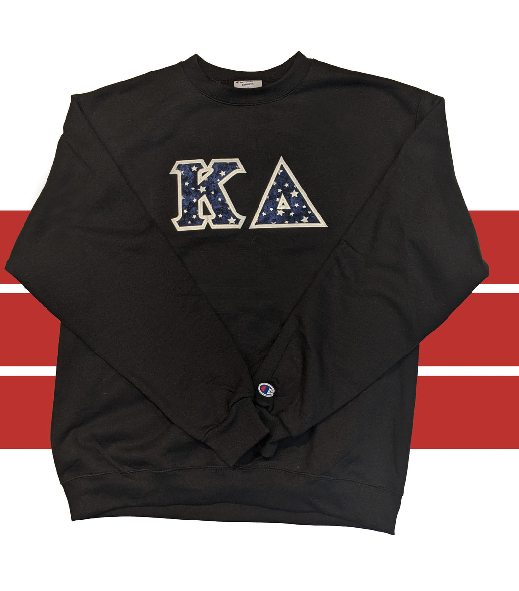 Kappa Delta Sorority Sweatshirt With Navy & White Stars Stitch Letters