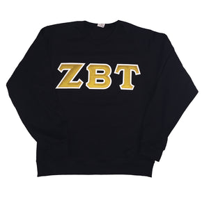Zeta Beta Tau Fraternity Sweatshirt With Old Gold Stitch Letters