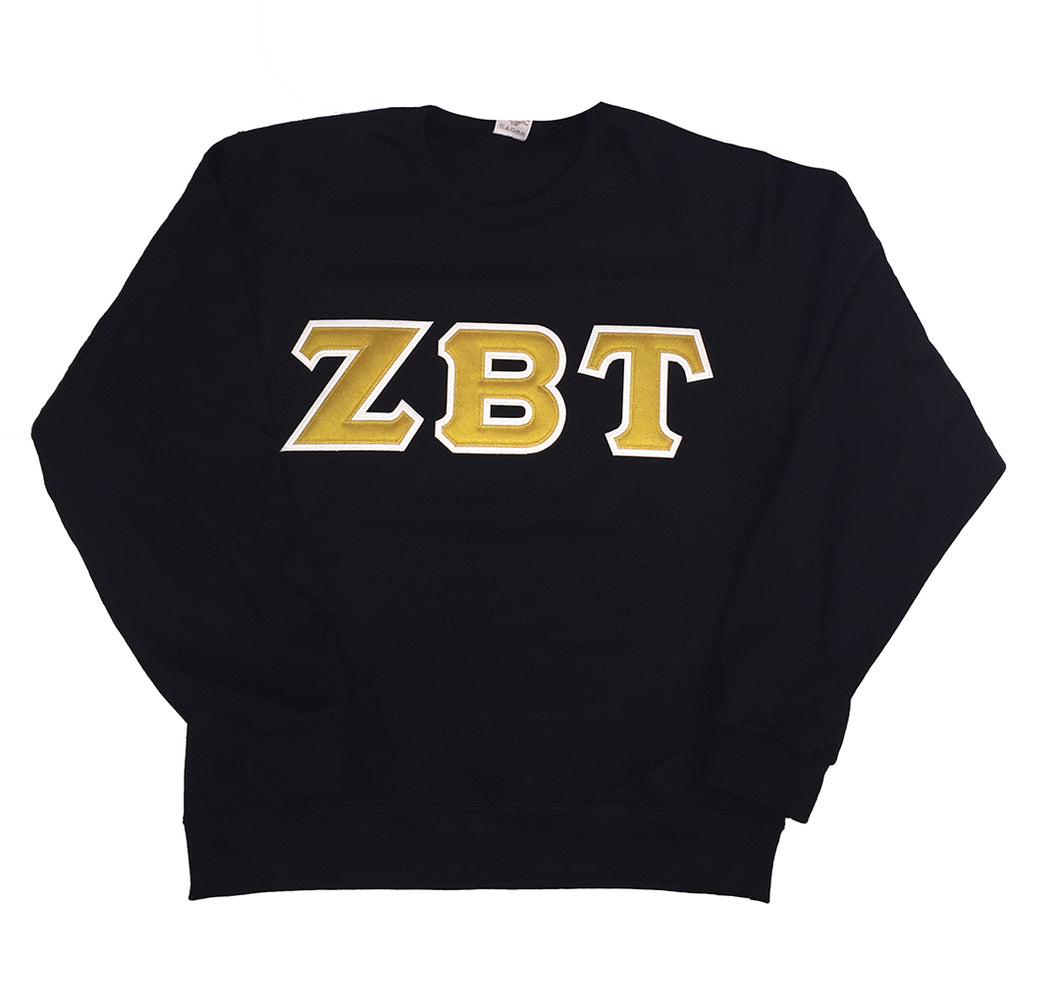 Zeta Beta Tau Fraternity Sweatshirt With Old Gold Stitch Letters