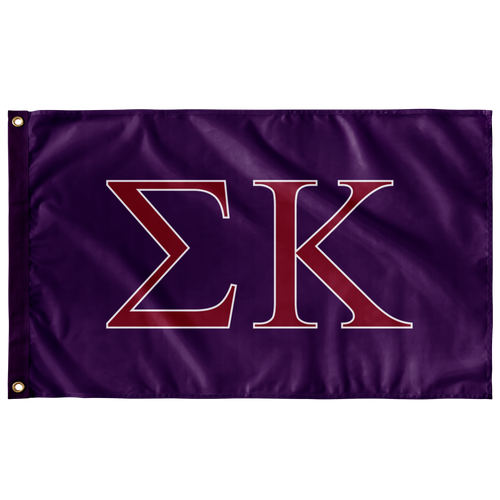 Sigma Kappa Sorority Flag - Purple, Maroon & White
