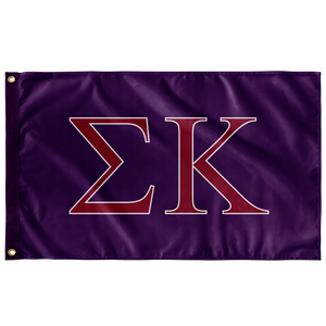 Sigma Kappa Sorority Flag - Purple, Maroon & White