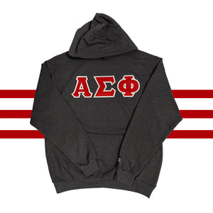 Alpha Sigma Phi Fraternity Hoodie With Red Stitch Letters