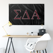 Load image into Gallery viewer, Sigma Delta Alpha Fraternity Flag - Black, Foliage Rose &amp; White