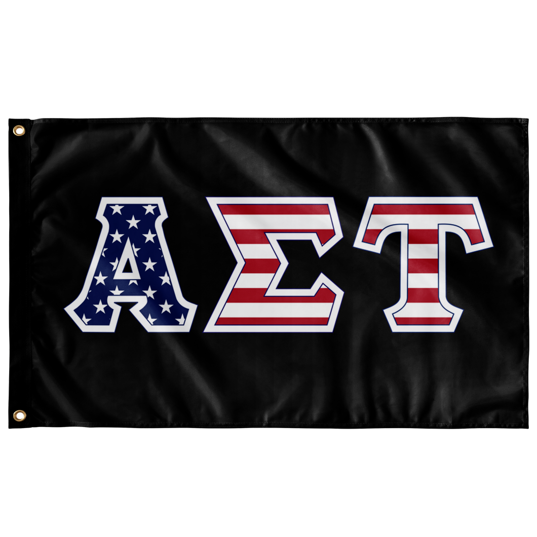 Alpha Sigma Tau  American Flag - Black