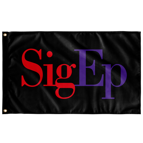 Sig Ep Logo Fraternity Flag -  Black