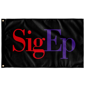 Sig Ep Logo Fraternity Flag -  Black