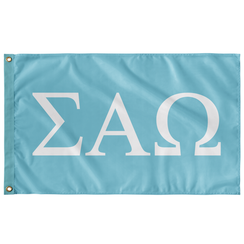 Sigma Alpha Omega Sorority Flag - Aqua & White