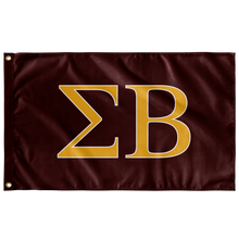 Load image into Gallery viewer, Sigma Beta Fraternity Flag - Maroon, Light Gold &amp; White