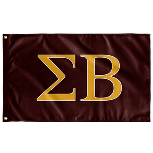 Sigma Beta Fraternity Flag - Maroon, Light Gold & White