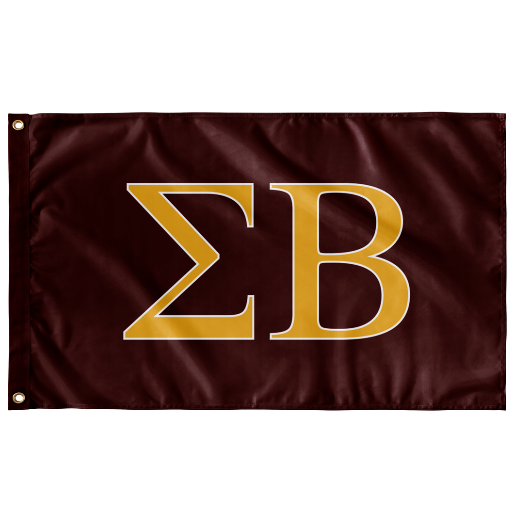 Sigma Beta Fraternity Flag - Maroon, Light Gold & White