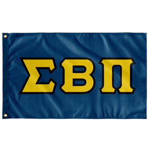Sigma Beta Pi Greek Block Flag - Colonial Blue, Maize & Black