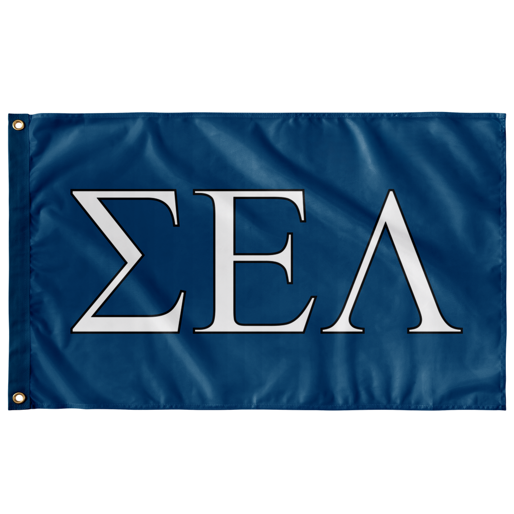 Sigma Epsilon Lambda Fraternity Flag - Colonial Blue, White & Black