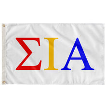 Load image into Gallery viewer, Sigma Iota Alpha Custom Flag - White, Red, Gold &amp; Blue