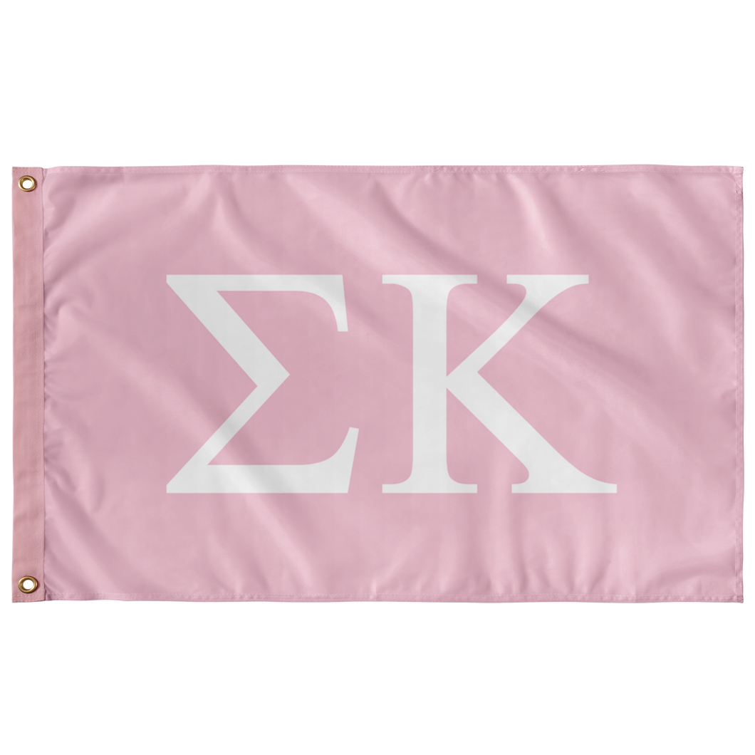 Sigma Kappa Sorority Flag - Azalea & White