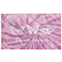 Load image into Gallery viewer, Sigma Kappa Tie-Dye Butterfly Flag