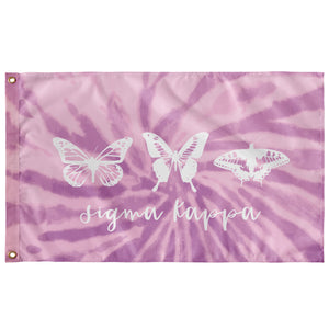 Sigma Kappa Tie-Dye Butterfly Flag