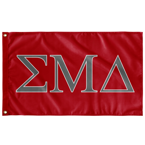 Sigma Mu Delta Fraternity Flag - Red, Silver & White