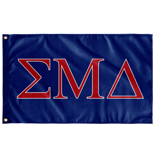 Sigma Mu Delta Fraternity Flag - Royal, Red & White