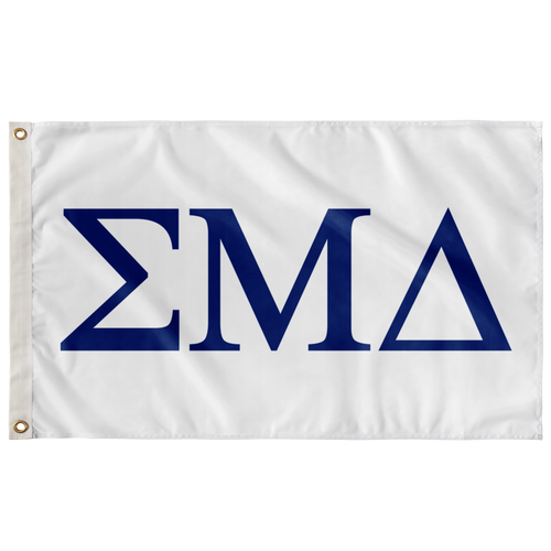 Sigma Mu Delta Fraternity Flag - White & Royal
