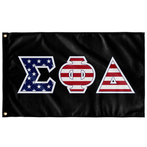 Sigma Phi Delta American Flag - Black