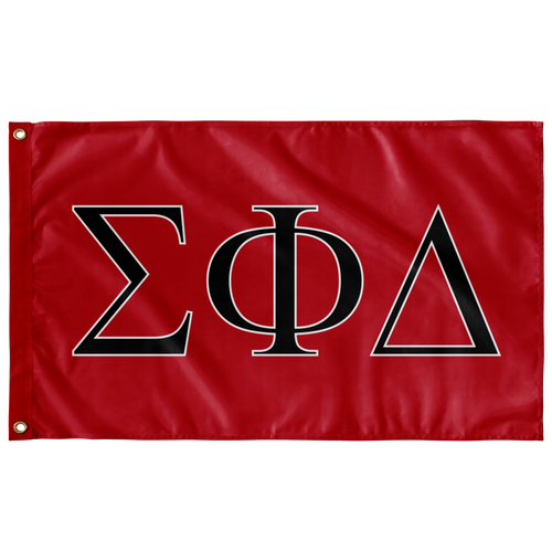 Sigma Phi Delta Fraternity Flag - Red, Black & White