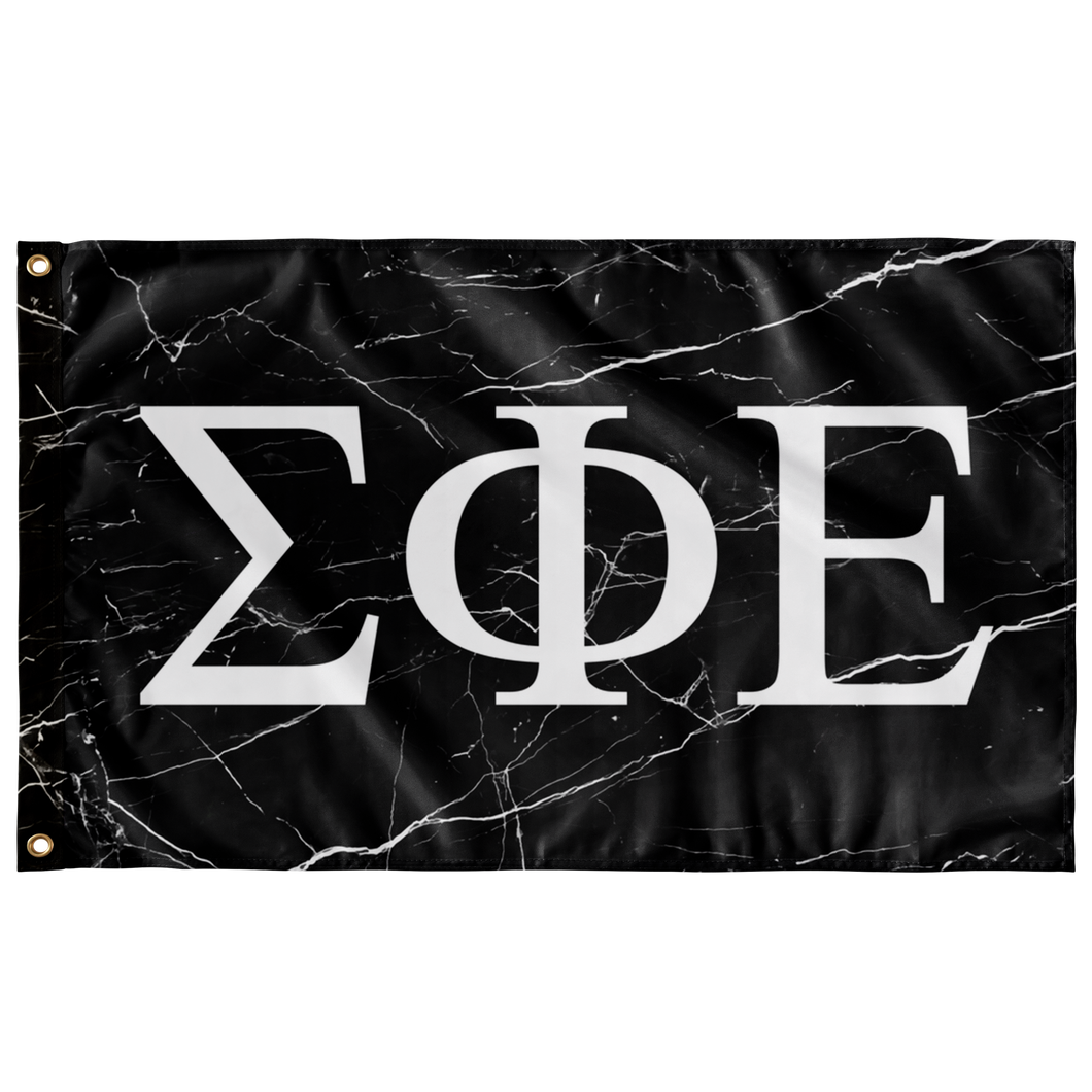 Sigma Phi Epsilon Black Marble Fraternity Flag