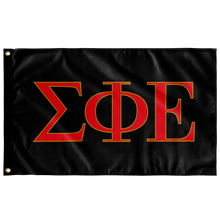 Load image into Gallery viewer, Sigma Phi Epsilon Greek Letters Flag - Black, Red &amp; Gold