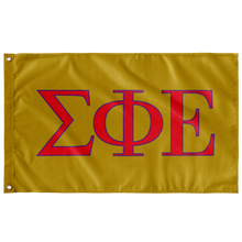 Load image into Gallery viewer, Sigma Phi Epsilon Greek Letters Flag - Gold, Red &amp; Purple