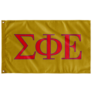 Sigma Phi Epsilon Greek Letters Flag - Gold, Red & Purple