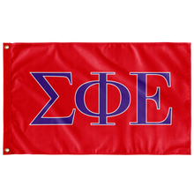 Load image into Gallery viewer, Sigma Phi Epsilon Greek Letters Flag - Red, Purple &amp; White