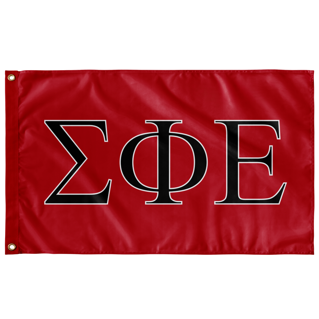 Sigma Phi Epsilon Fraternity Flag - Red, Black & White