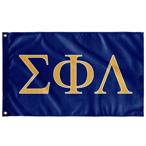 Sigma Phi Lambda Fraternity Flag - Royal, Bright Yellow & White