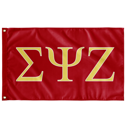 Sigma Psi Zeta Flag - Red, Lemon Yellow, White