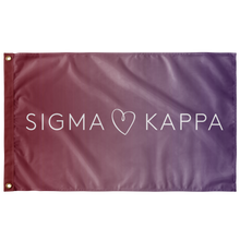 Load image into Gallery viewer, Sigma Kappa Logo Sorority Flag - Gradient &amp; White