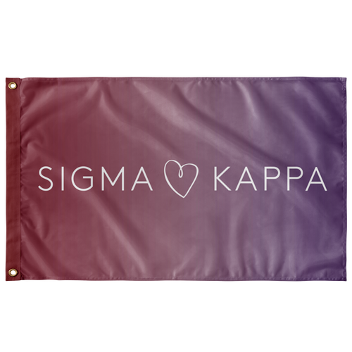 Sigma Kappa Logo Sorority Flag - Gradient & White