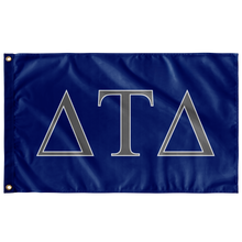 Load image into Gallery viewer, Delta Tau Delta Fraternity Flag - Royal, Silver Grey &amp; White