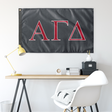 Load image into Gallery viewer, Alpha Gamma Delta Sorority Flag - Cool Grey, Red &amp; White