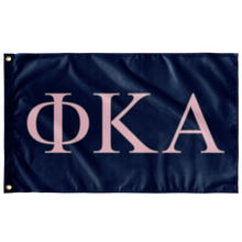 Load image into Gallery viewer, Phi Kappa Alpha Greek Flag - Navy, Pink &amp; Silver