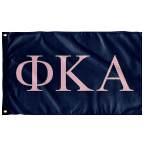Phi Kappa Alpha Greek Flag - Navy, Pink & Silver