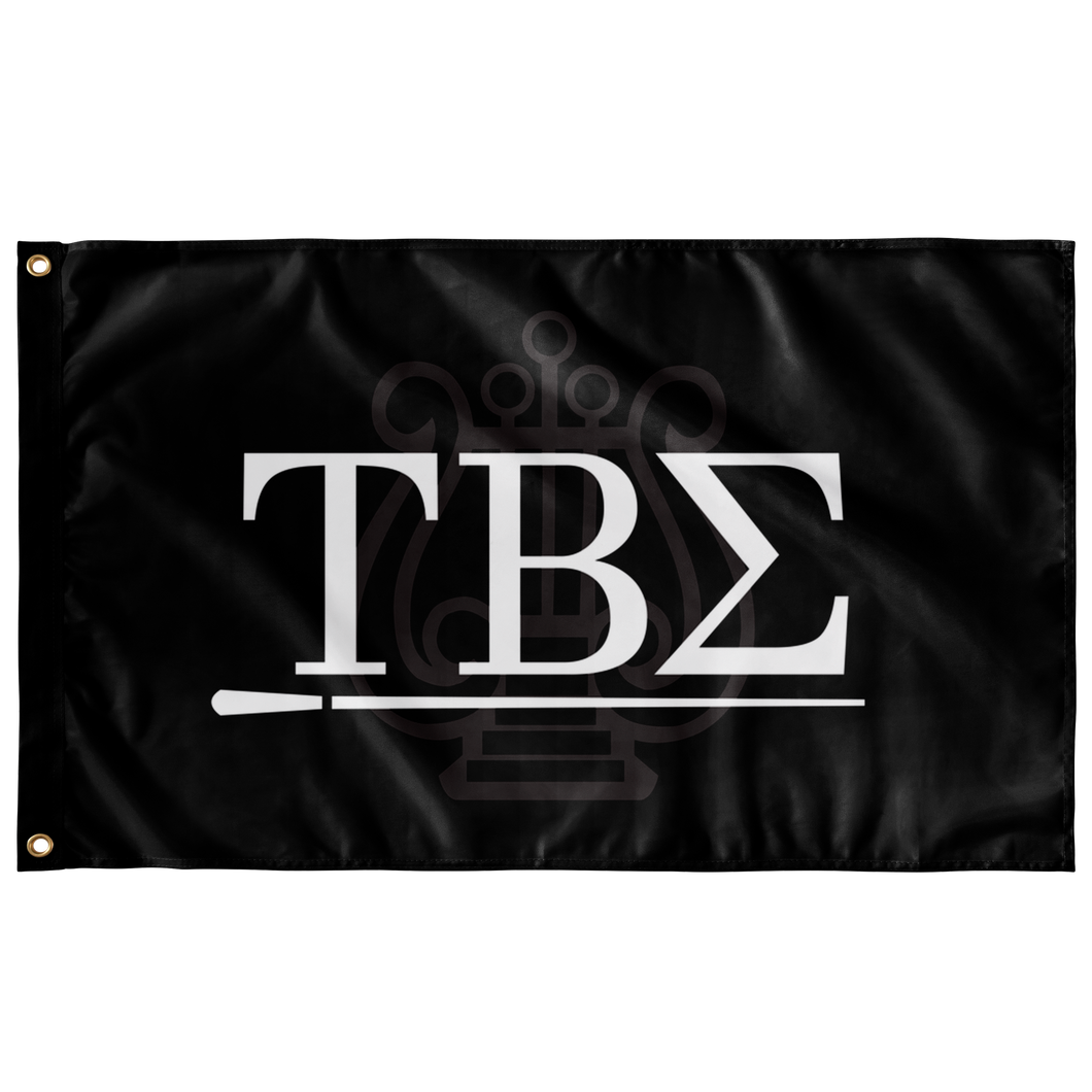 Tau Beta Sigma Logomark Flag - White & Black