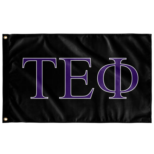 Tau Epsilon Phi Fraternity Flag - Black, Purple & White