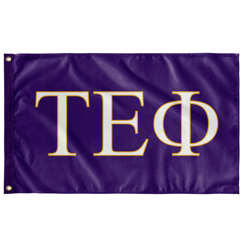 Tau Epsilon Phi Fraternity Flag - Purple, White & Light Gold