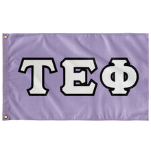 Load image into Gallery viewer, Tau Epsilon Phi Greek Block Flag - Lavender, White &amp; Black