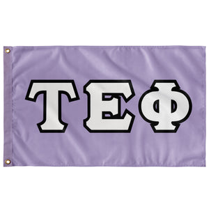 Tau Epsilon Phi Greek Block Flag - Lavender, White & Black