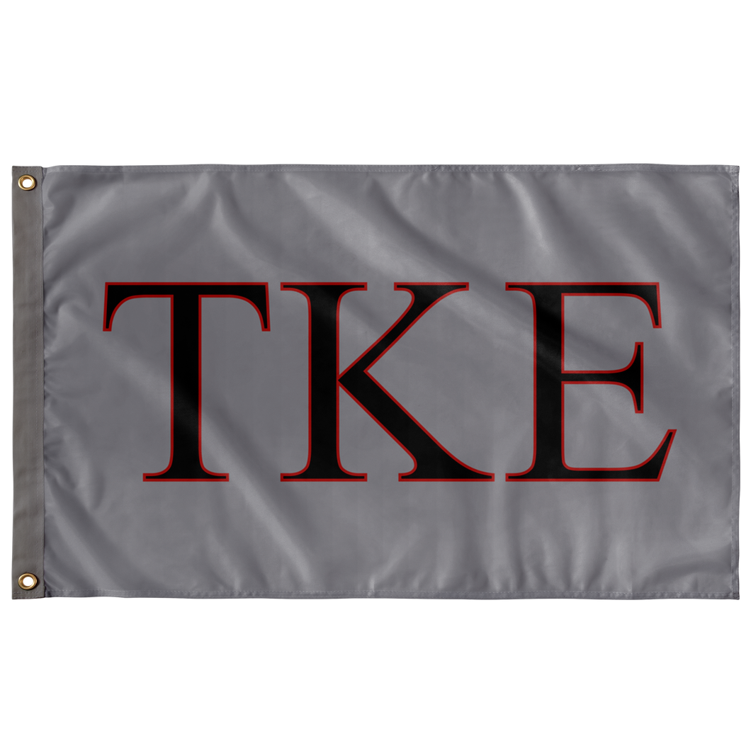 Tau Kappa Epsilon Fraternity Flag - Gray, Black & Red