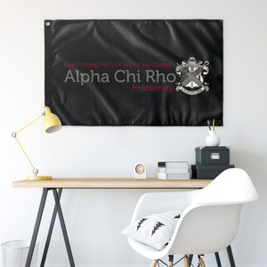 Alpha Chi Rho Fraternity Logo Flag - Grey