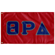 Load image into Gallery viewer, Theta Rho Delta Greek Block Flag - Red, Royal &amp; Silver