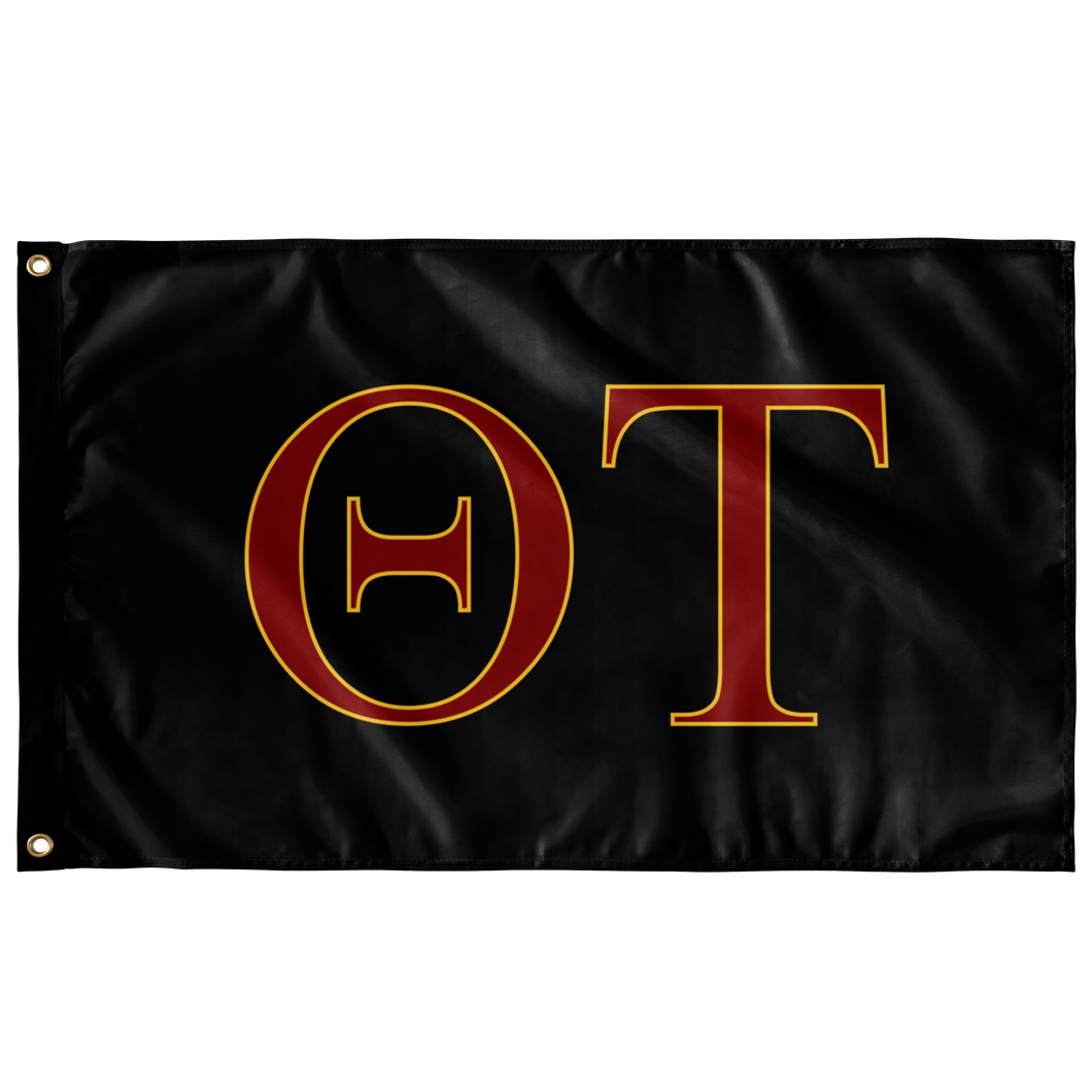Theta Tau Fraternity Flag - Black, Dark Red & Yellow