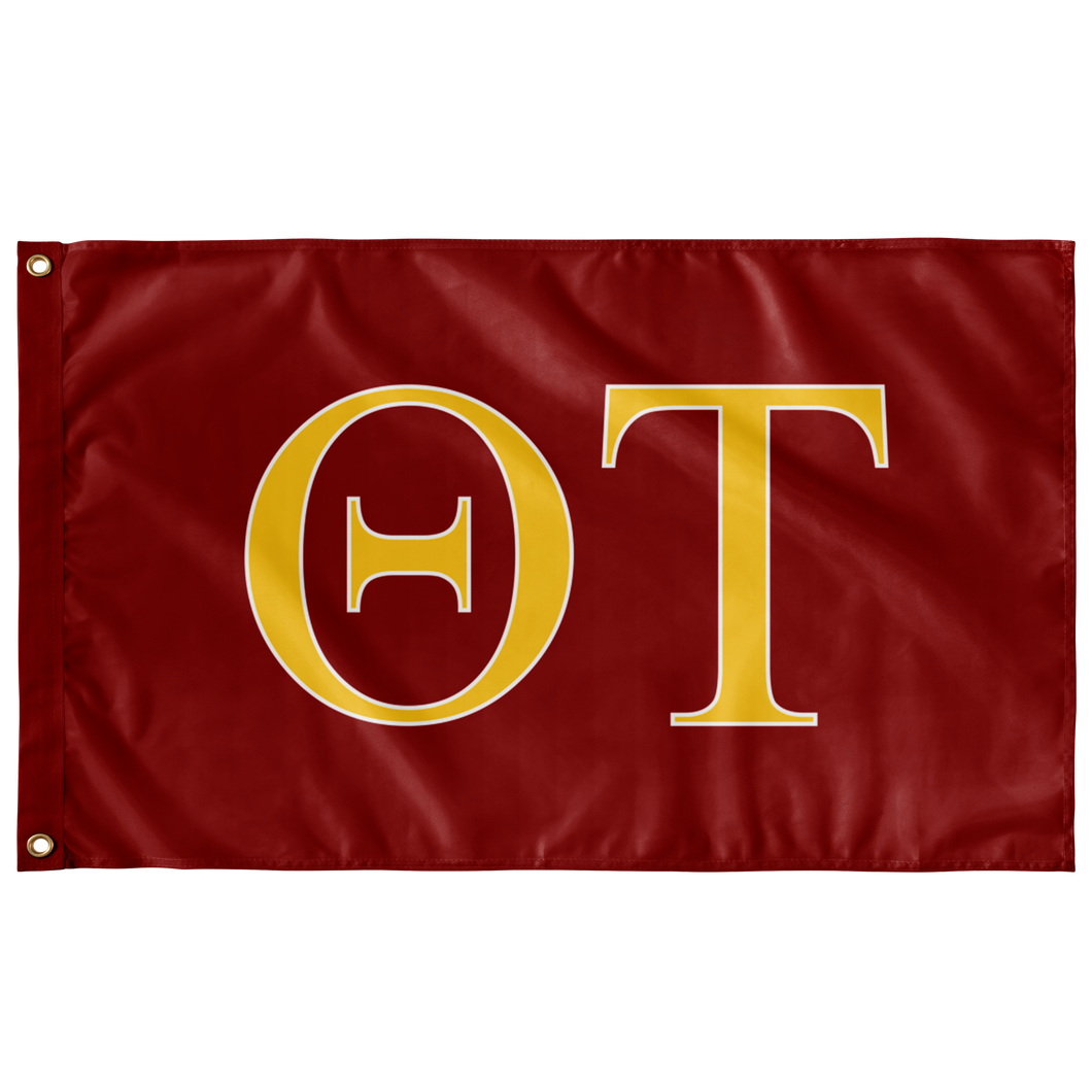 Theta Tau Fraternity Flag - Dark Red, Yellow & White
