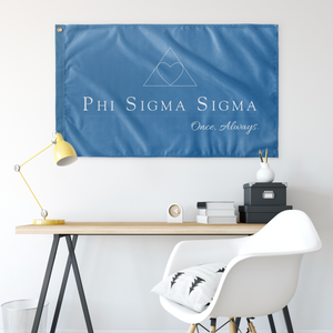 Phi Sigma Sigma Sorority Logo Flag - Blue